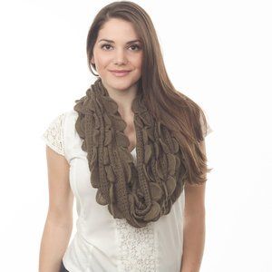 Taleen Brown Knitted Infinity Scarf